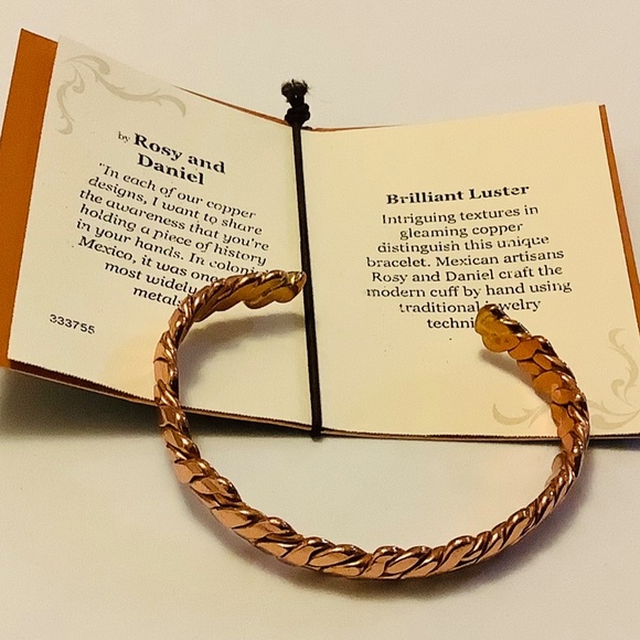 Handcrafted Textured Copper Cuff Bracelet from Mexico, 'Brilliant Luster' - Picture 2 of 2